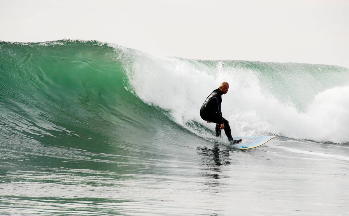 Steve Camp surfing